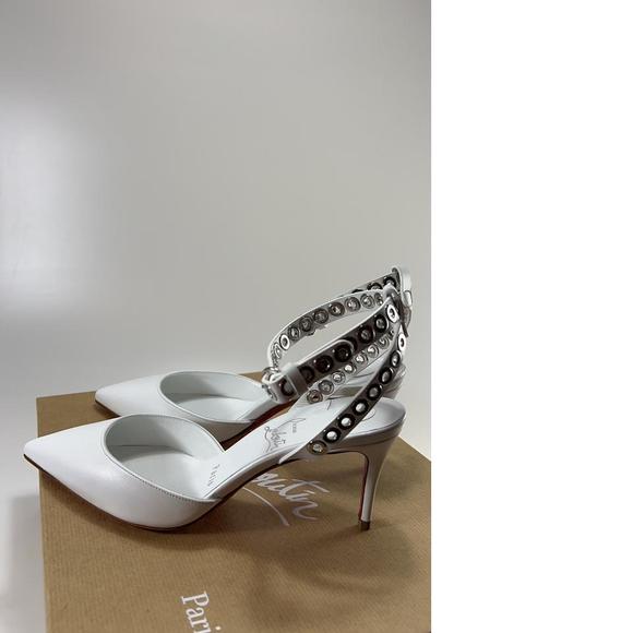 Pumpaclou 70mm Grommet Studded Ankle Strap Heels Pumps E319 - Picture 6 of 12